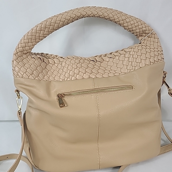 Moda Luxe Crossbody Messenger Vegan Leather Handbag Tan NWT - Picture 3 of 9